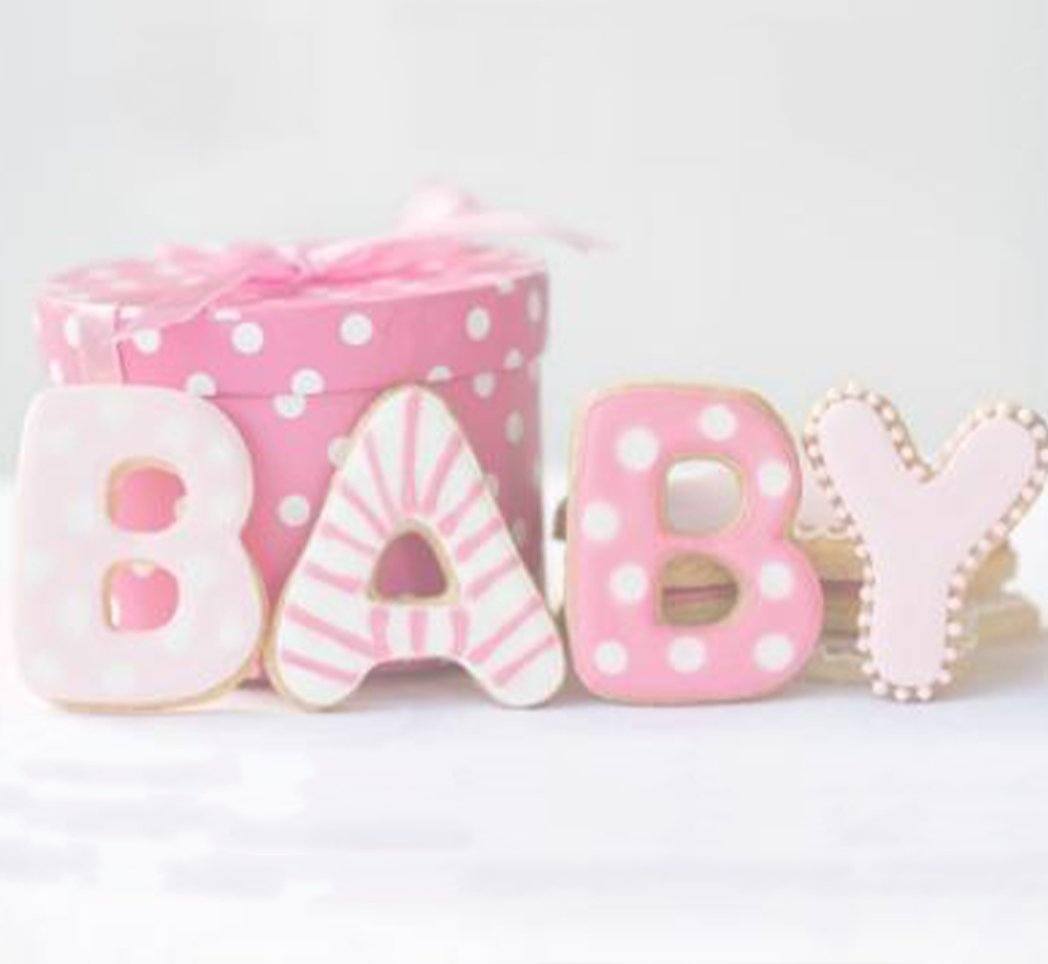 30 pc Baby Shower Baby girl treats bundle for candy table. pink color and  gold