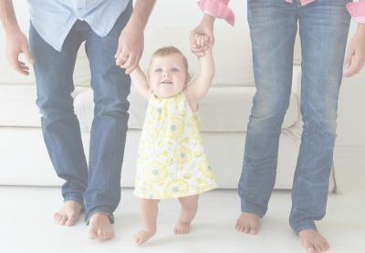 Two parents walking their 11 month old baby - Mustela USA - 1