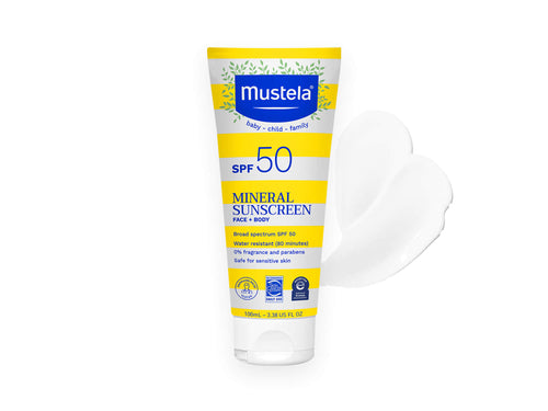 Mustela USA | Mustela mineral sunscreen tube with SPF 50 on a white background - Mustela USA - 6