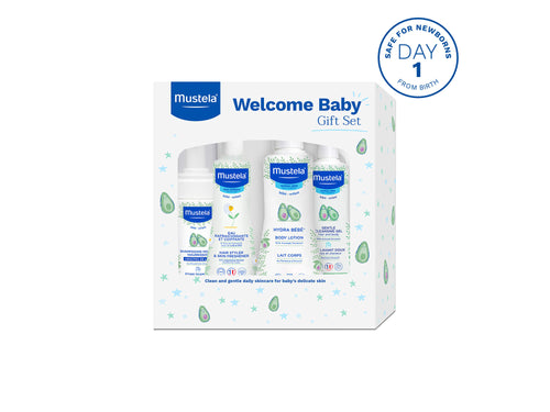 Mustela USA | 10:45 AMClaude a répondu : Mustela Welcome Baby Gift Set featuring Hydra Bébé Body Lotion, Gentle Cleansing Gel, and Hair Styler and Skin Freshener — safe for newborns from day one.Mustela Welcome Baby Gift Set featuring Hydra Bébé Body Lotion, Gentle Cleansing Gel, and Hair Styler and Skin Freshener — safe for newborns from day one. - Mustela USA - 6