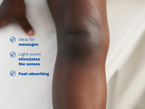 Mustela USA | Close-up of a child's leg being massaged, illustrating smooth and hydrated skin. - Mustela USA - 4