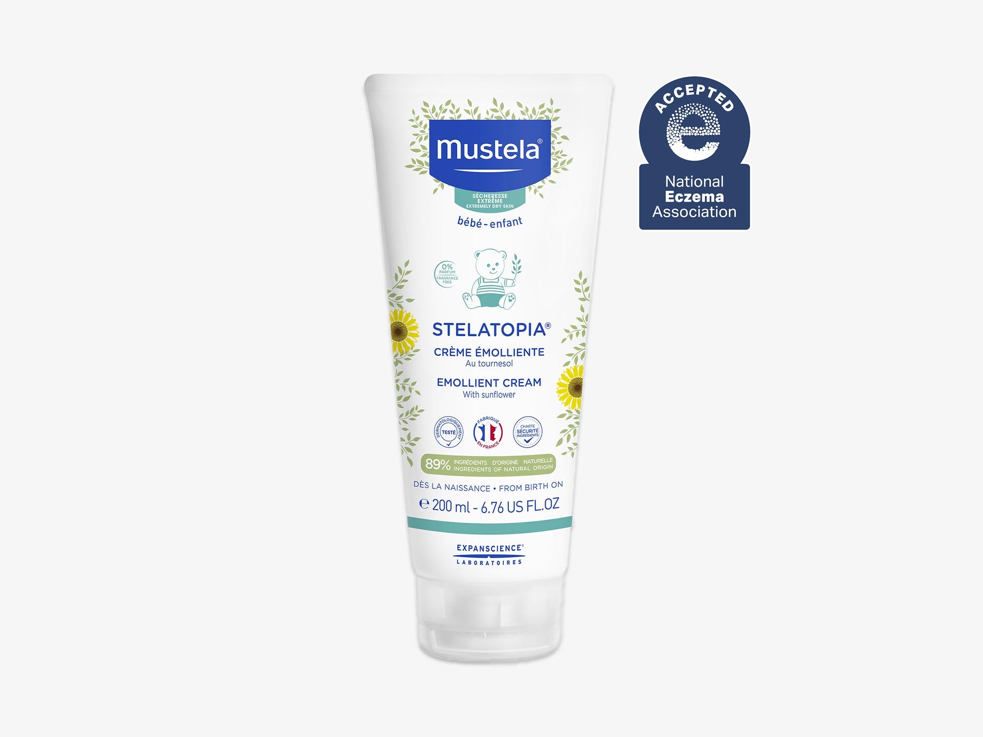 Mustela Stelatopia Eczema-Prone Skin Emollient Baby Cream - Moisturizing  Body Lotion with Natural Avocado & Sunflower Oil - Fragrance-Free - 6.76  fl.