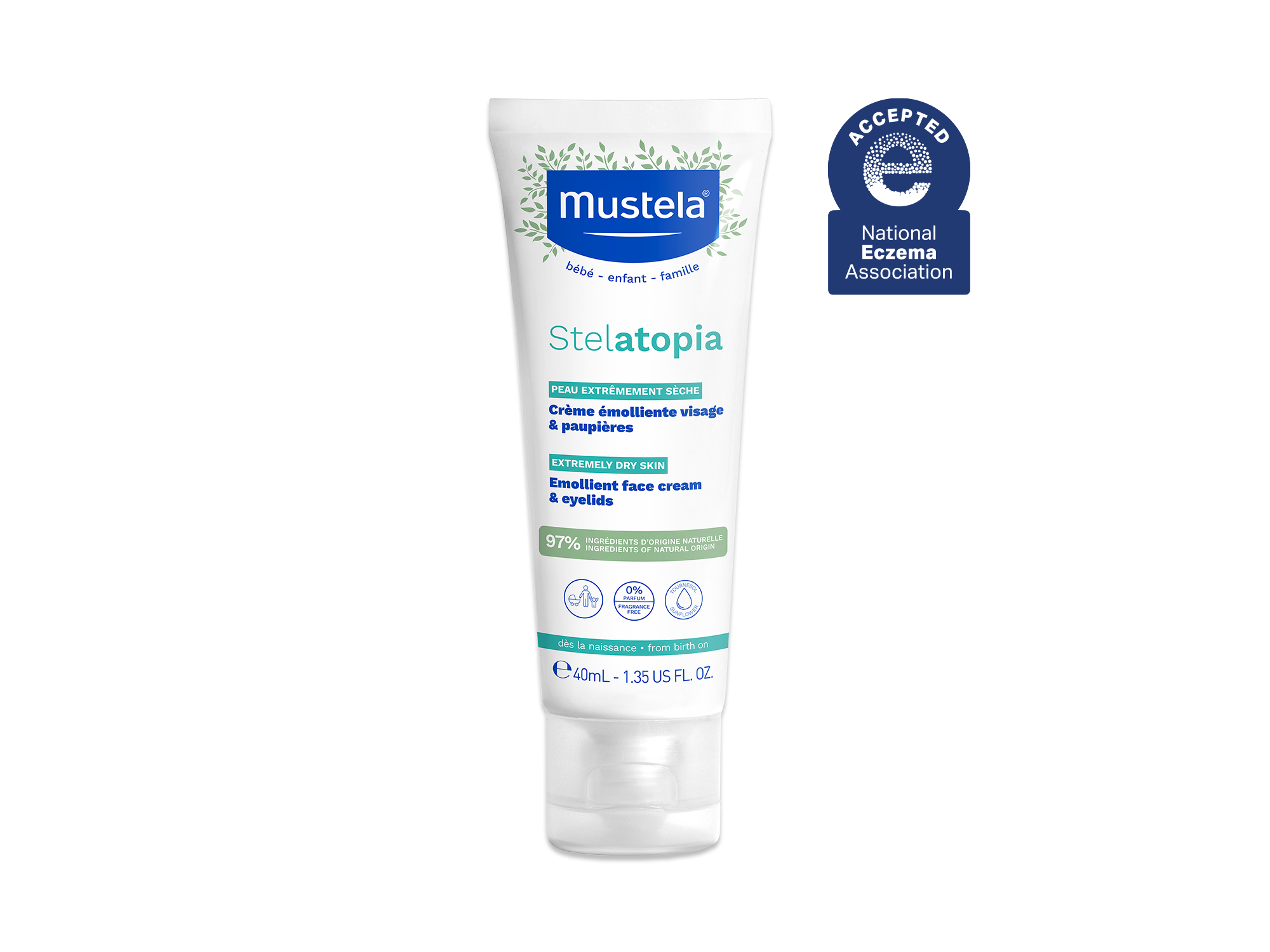 Mustela Stelatopia Eczema-Prone Skin Emollient Baby Face Cream - Face  Moisturizer with Natural Avocado & Sunflower Oil - Fragrance-Free - 1.35 Fl  Oz