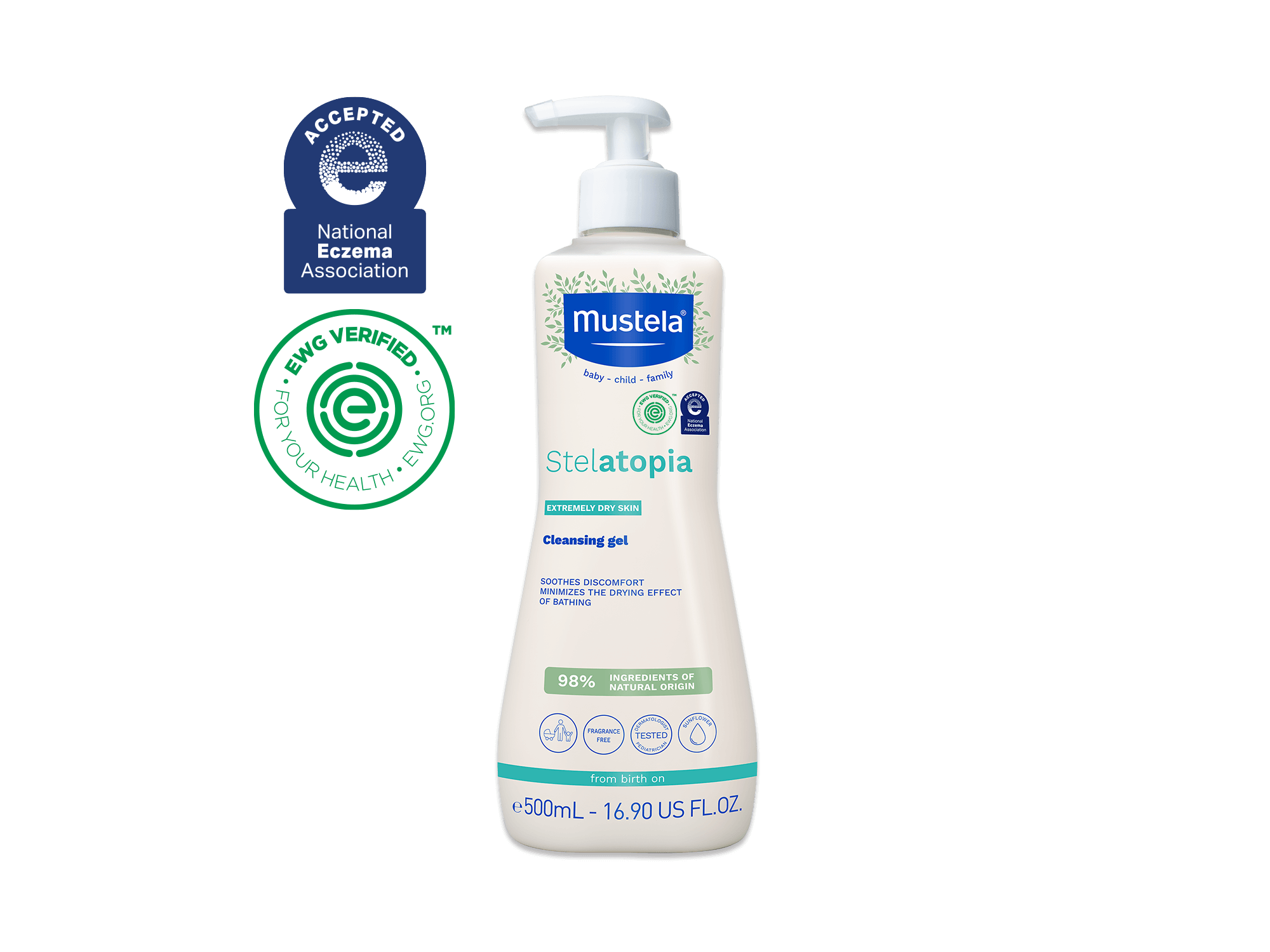 Stelatopia Cleansing Gel For Baby's Eczema-Prone Skin (500 ML