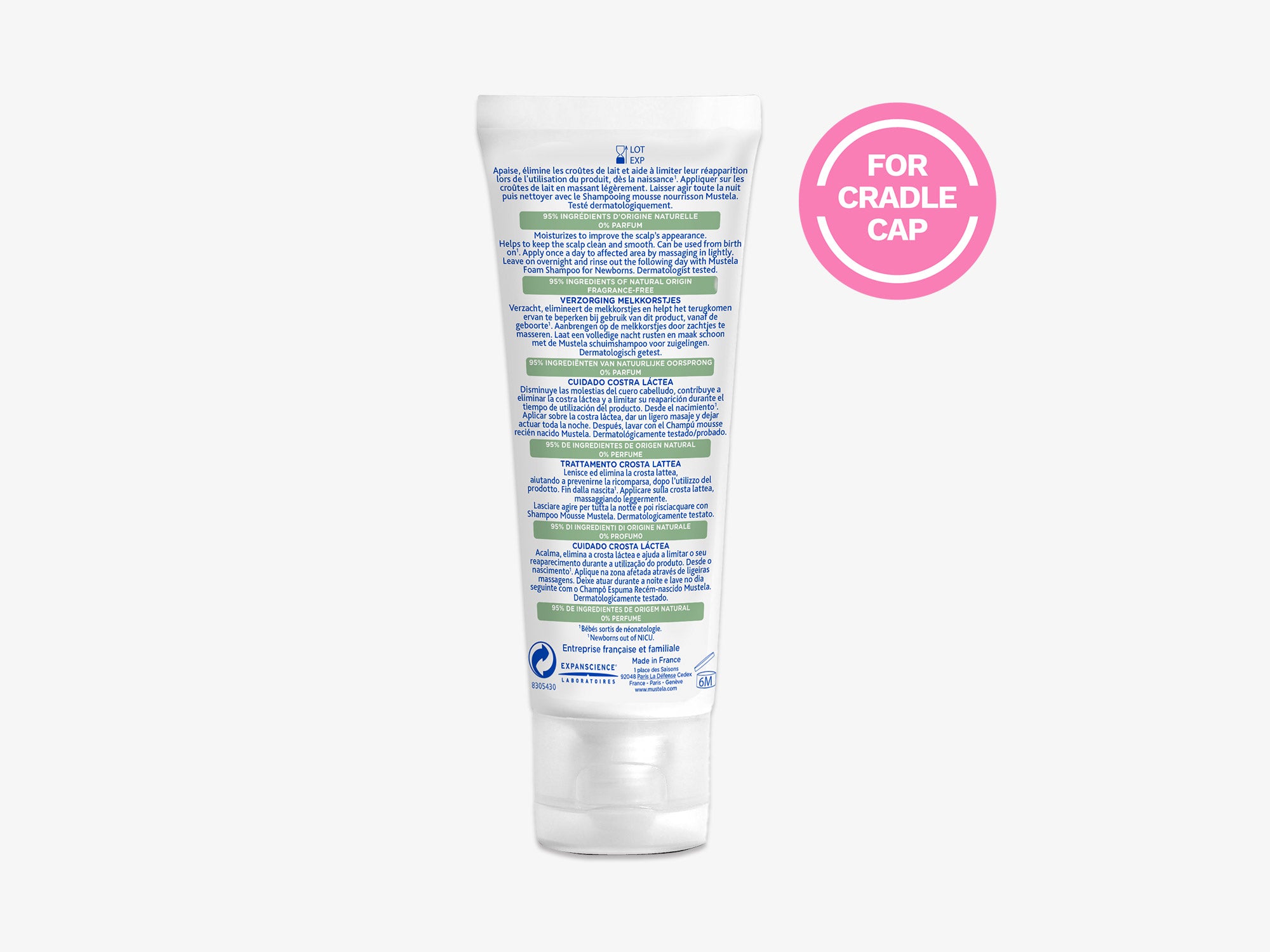 Mustela Fragrance Free Baby Cradle Cap Cream - 1.35 fl oz