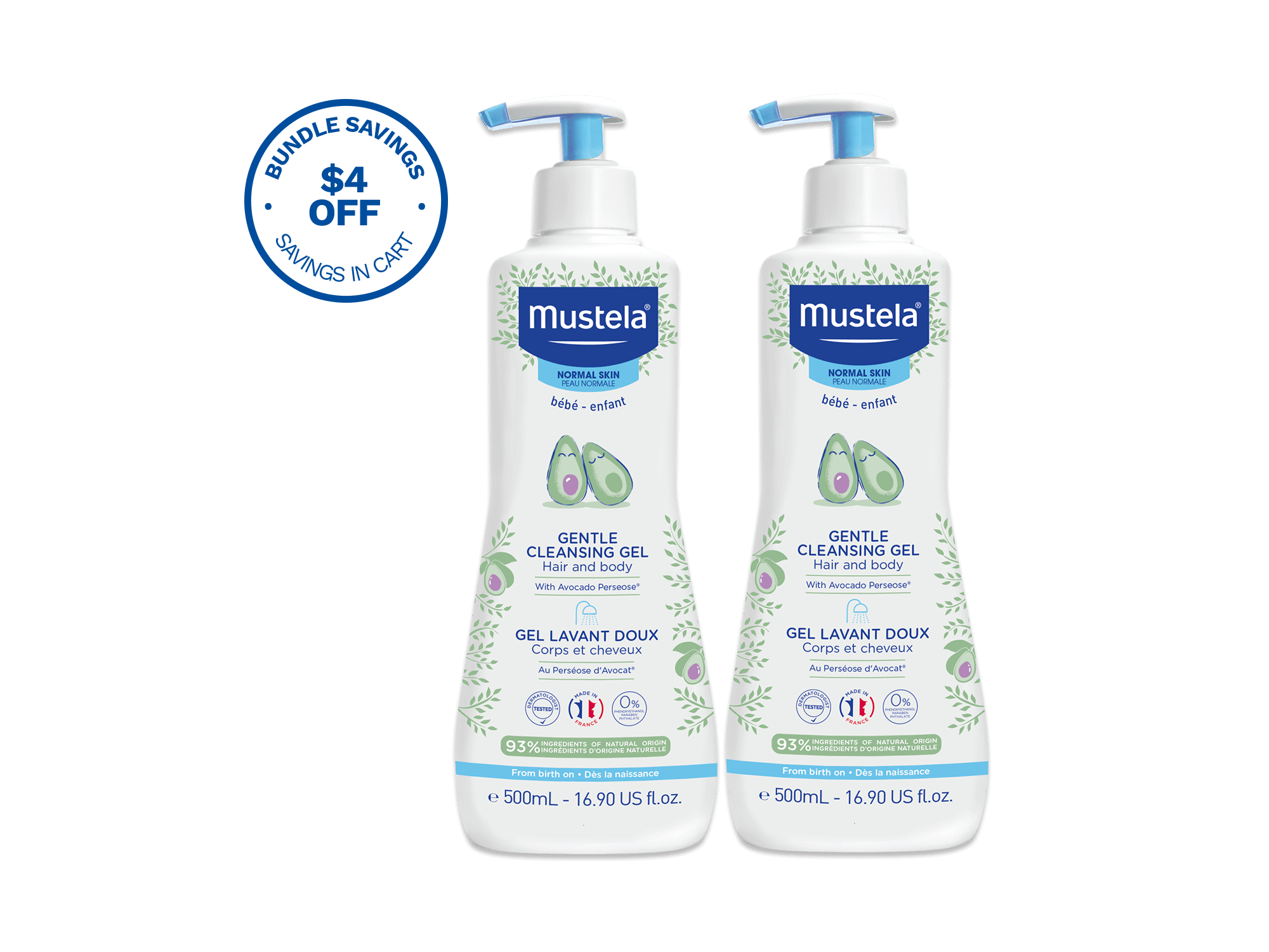 Gentle Cleansing Gel (2 Pack) Baby's Hair Body Mustela USA