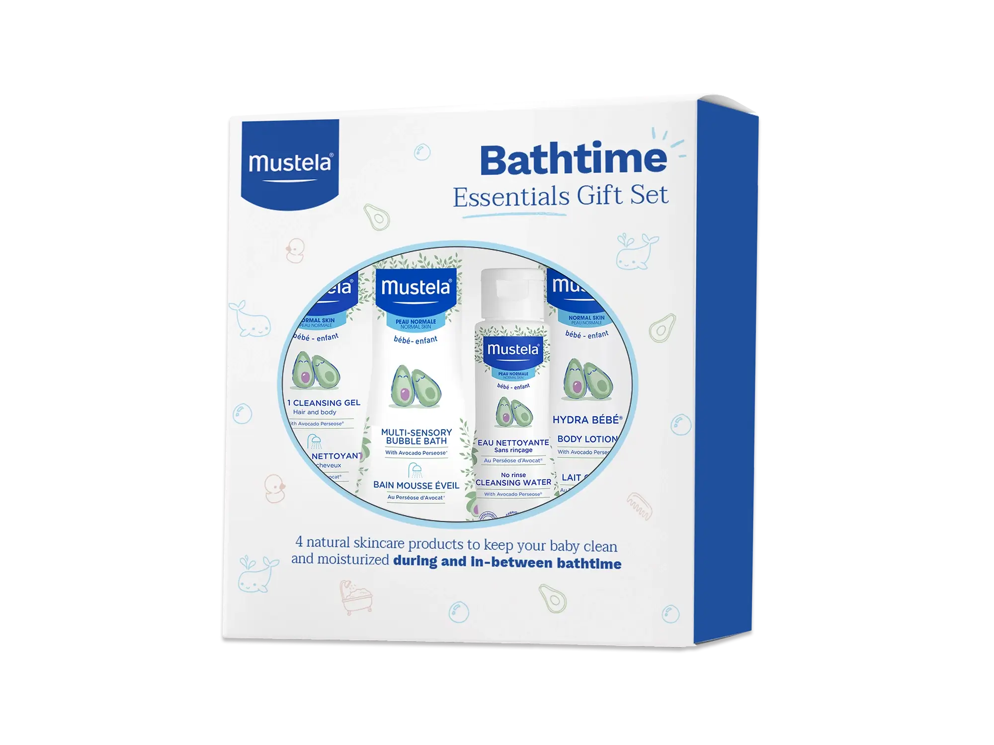  Mustela Baby Bath Time Essentials Set de regalo - Cuidado de la  piel del bebé natural y a base de plantas - Set de 4 artículos : Bebés