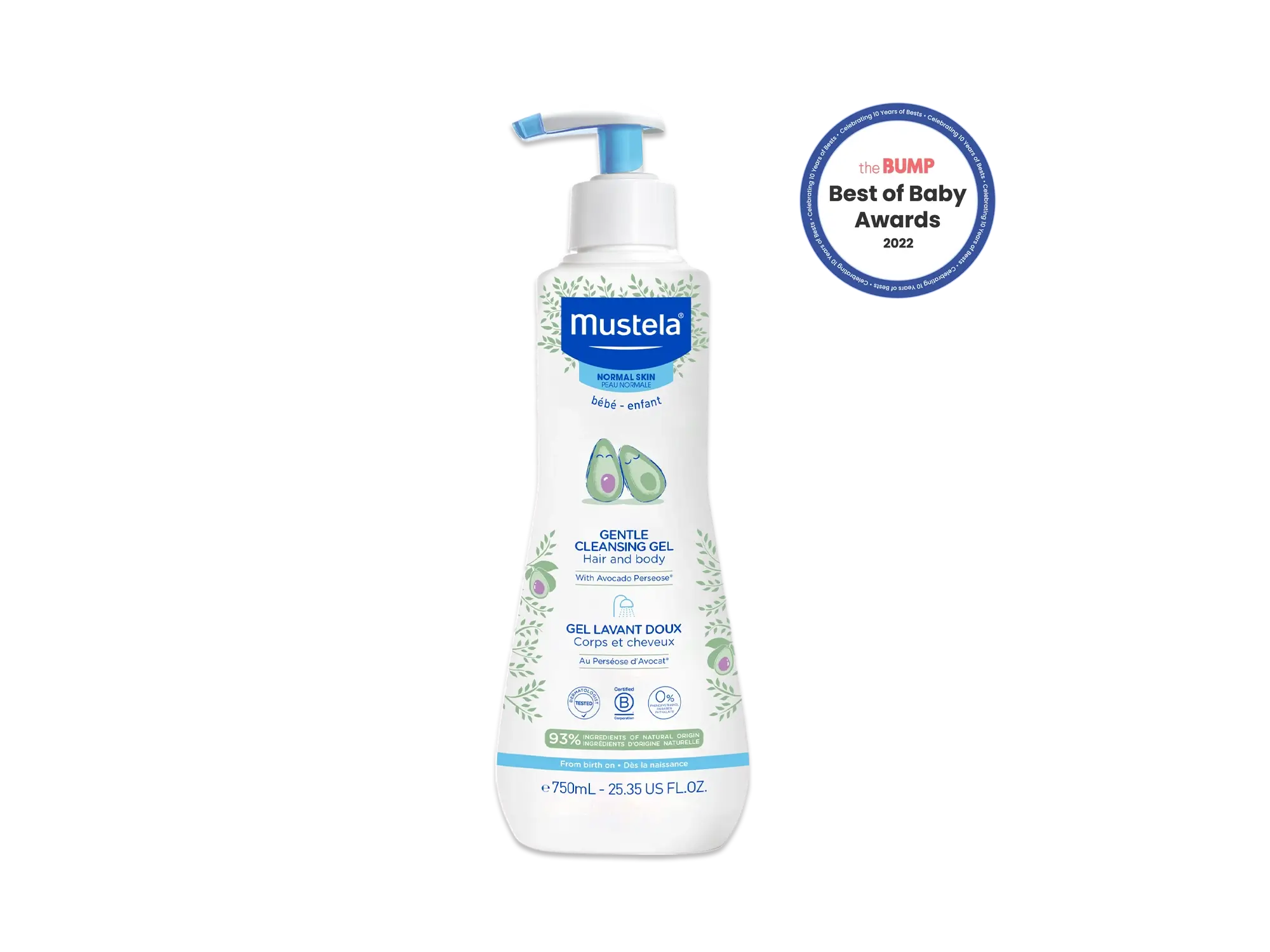  Mustela Baby Soothing Cleansing Gel - Fragrance-Free Hair &  Body Wash for Very Sensitive Skin - with Natural Avocado Perseose &  Schizandra Berry - 10.14 fl. oz. : Baby