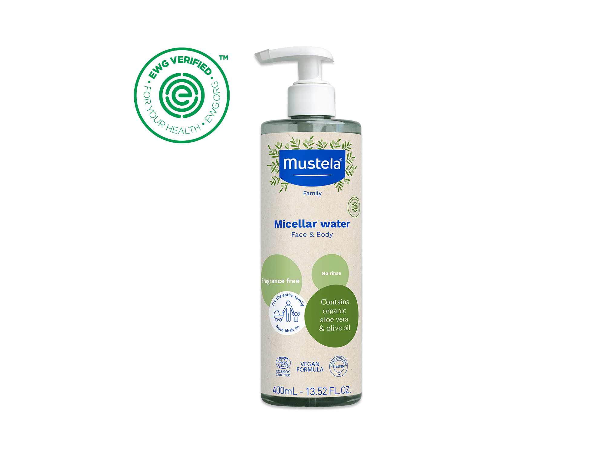 Organic micellar water with olive oil and aloe - Mustela USA