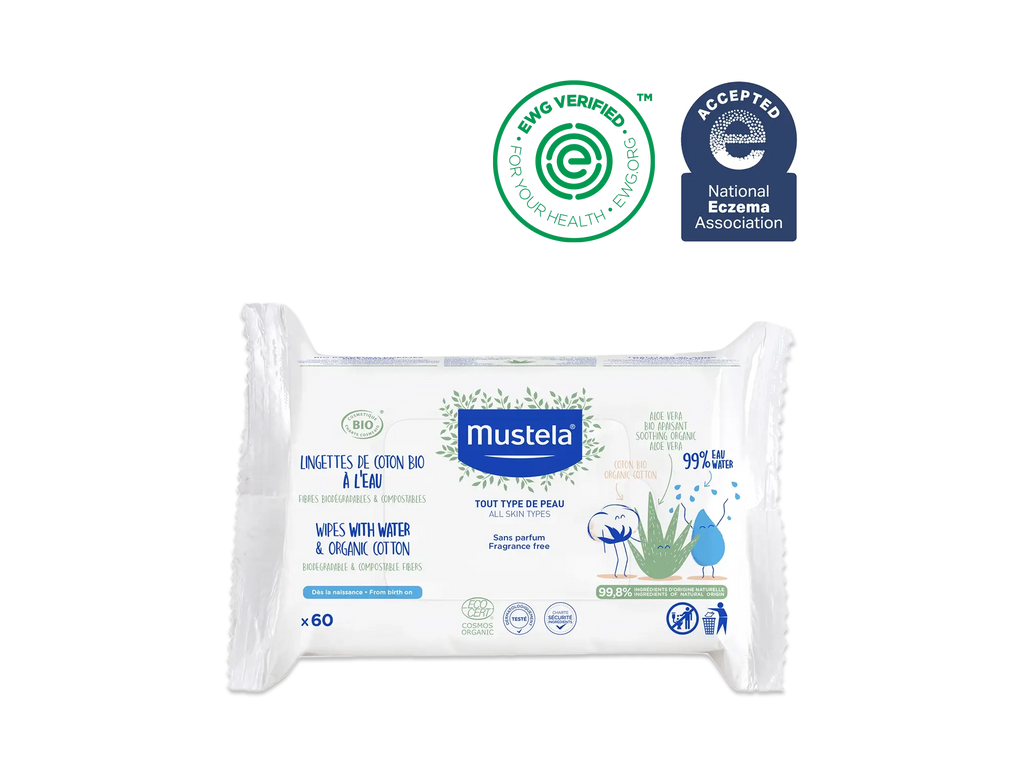 MUSTELA BEBE TOALLITAS AGUA CON BIO ALGODON 4 X 60 UNIDAD(ES) PACK  ECONOMICO