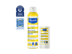 SPF 50 Mineral sunscreen spray and stick - Mustela USA