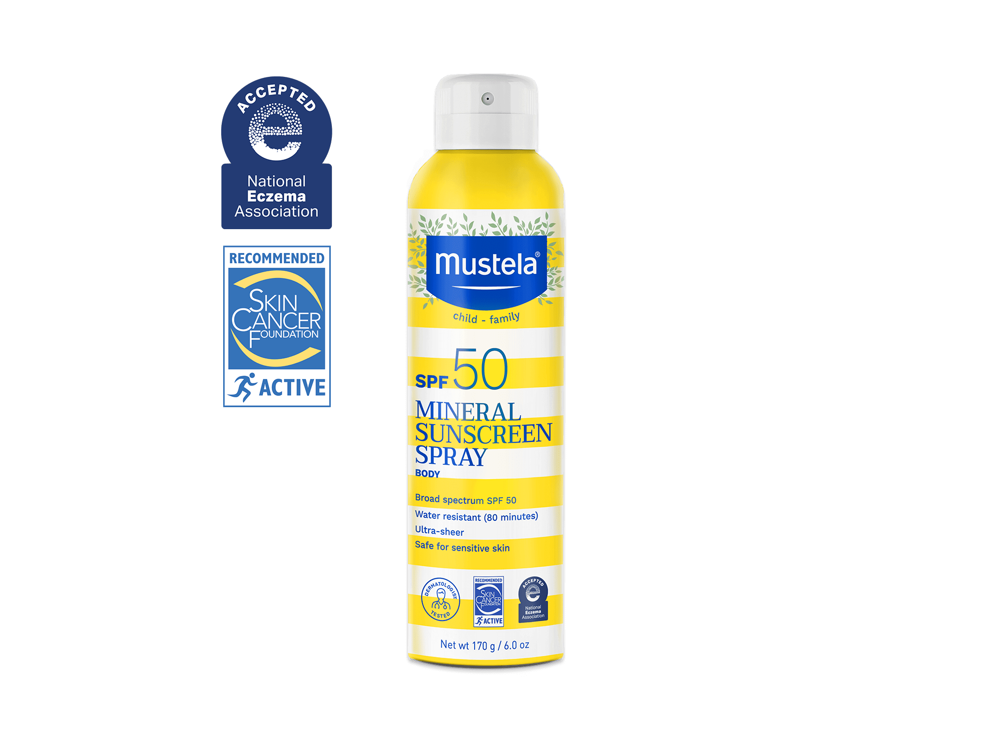 SPF 50 Mineral Sunscreen Spray (Broad Spectrum) Mustela USA