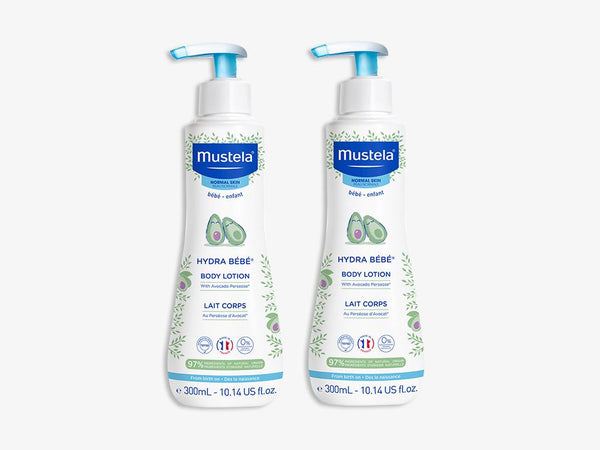 PACK MUSTELA HIDRA BEBE 300ML+GEL DE BAÑO 200ML+BALSAMO 50ML+BOLSA  ISOTERMICA ROSA